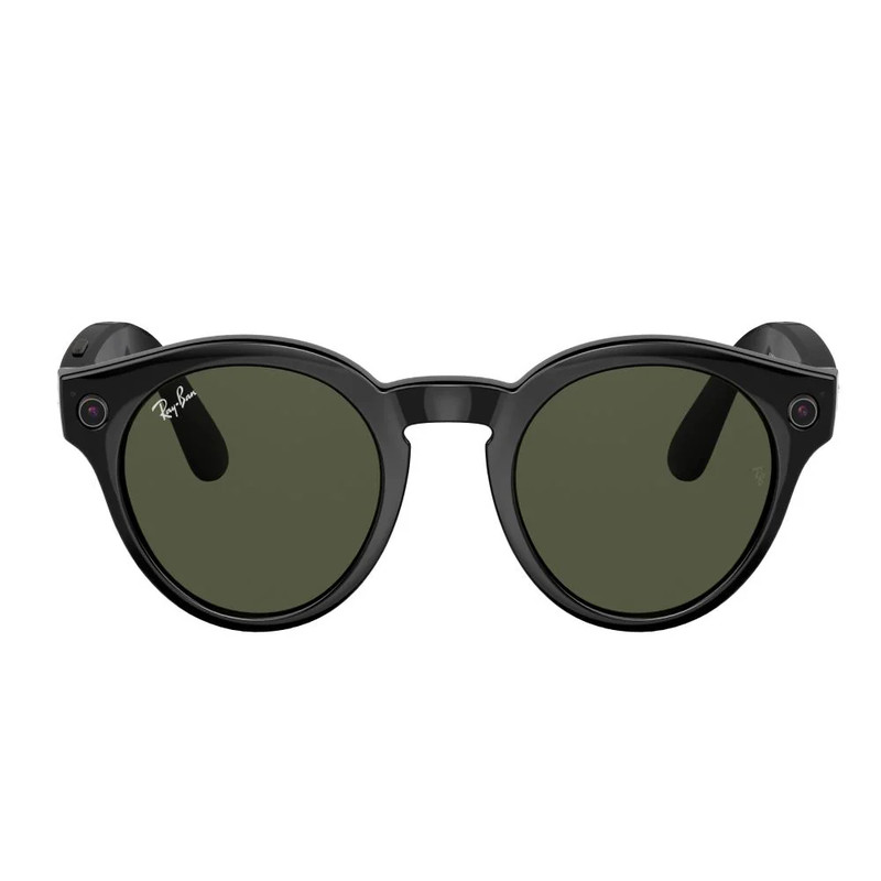 Ray-Ban Round Stories Smart Glasses - Black/Green - نظارة ذكية